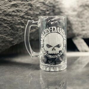 Harley Davidson Skull Logo Tall Beer Mug 16oz | Biker Barware Gift